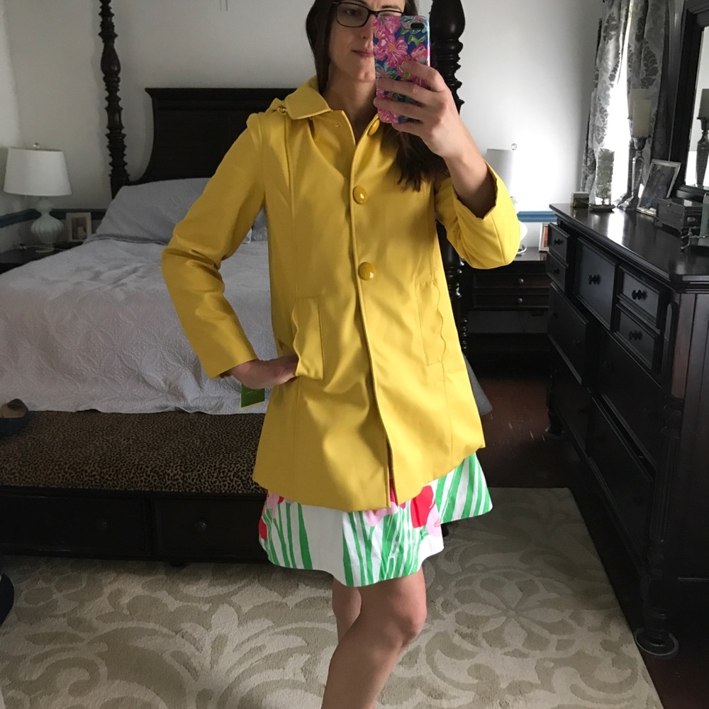 Kate Spade citrine yellow rain coat NWT Medium